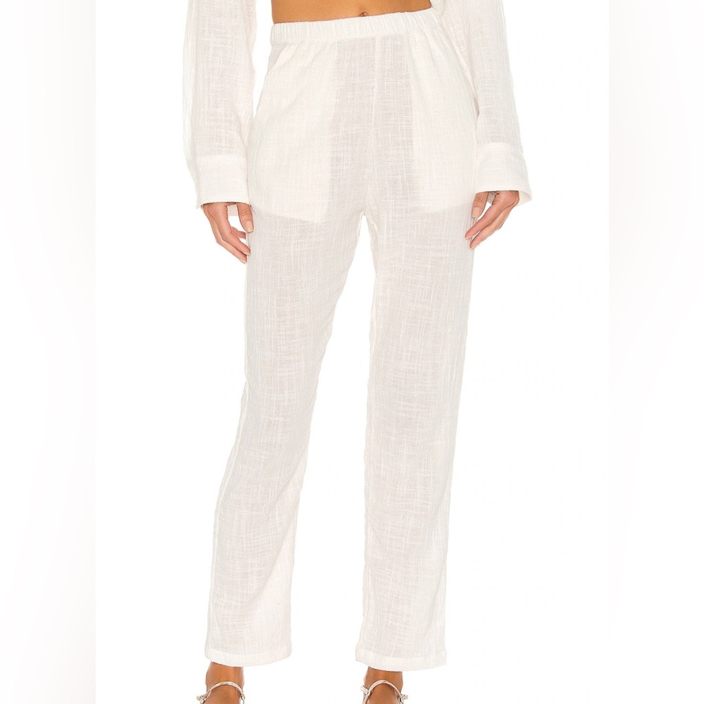 Indah Cypress Solid Simple Pant w/Pocket Ivory XS